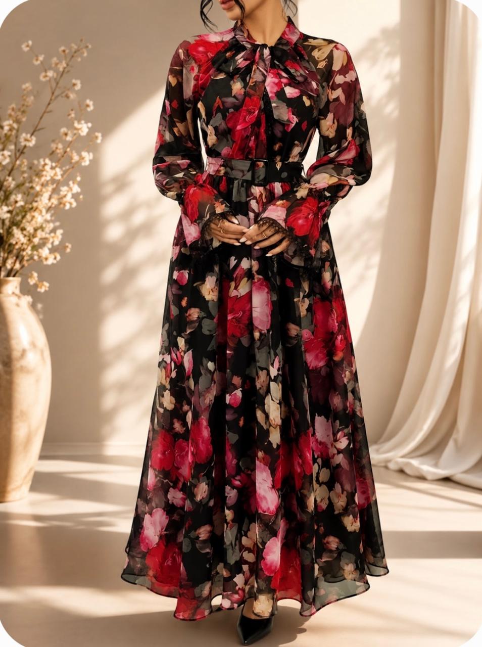 Vestido Floreado rojo
