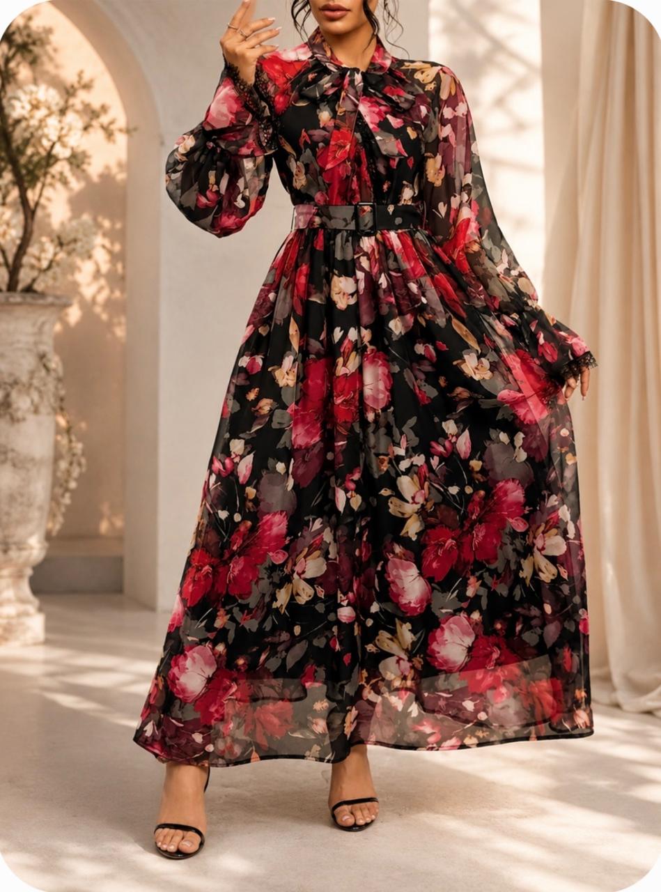 Vestido Floreado rojo