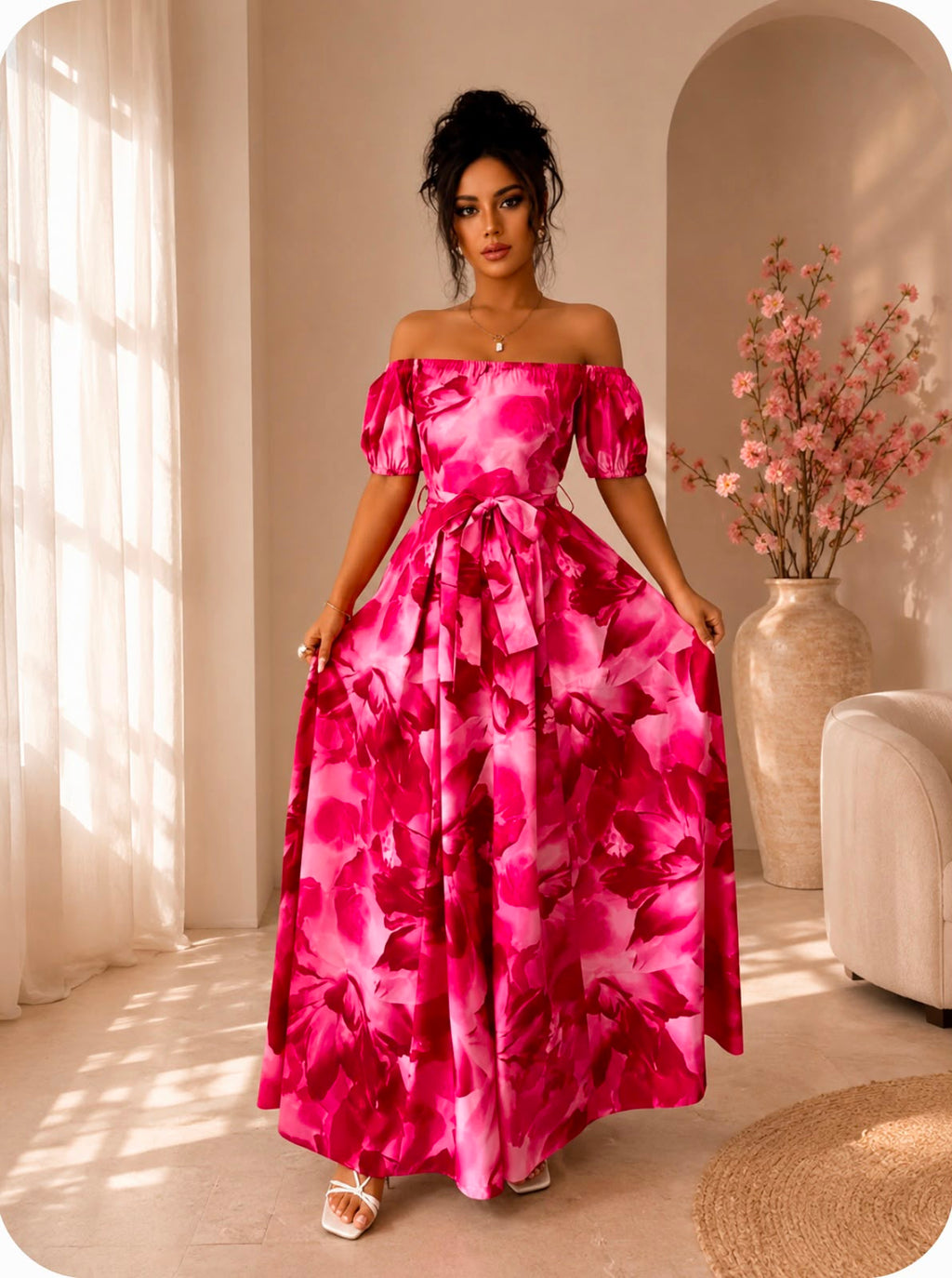Vestido FLOREADO FUXIA