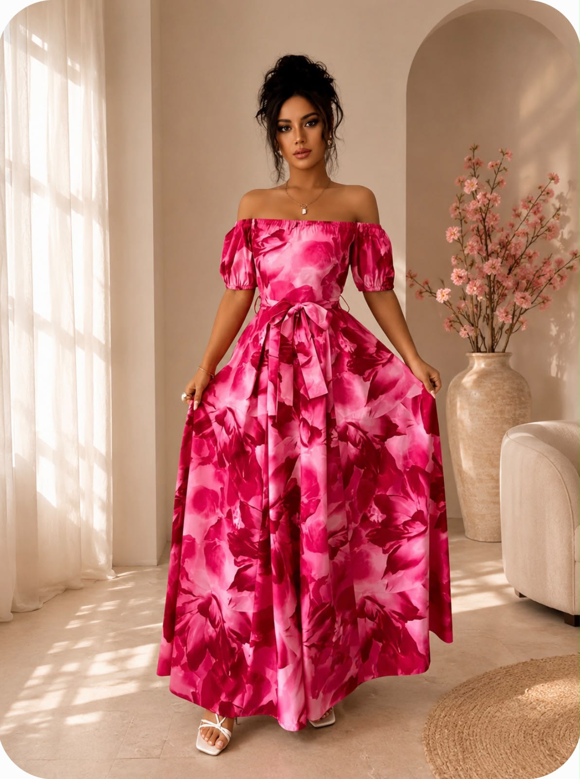 Vestido FLOREADO FUXIA
