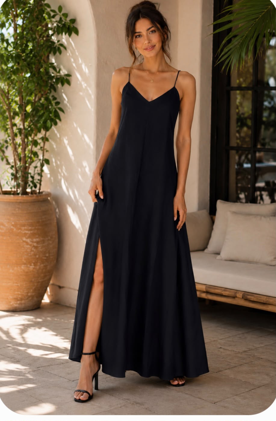 Vestido negro largo