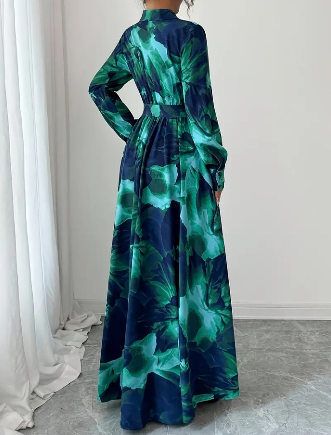 vestido flores verdes