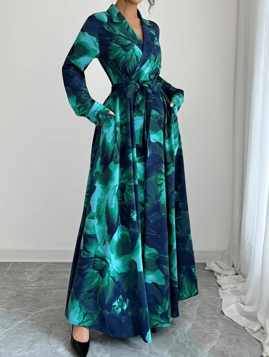 vestido flores verdes