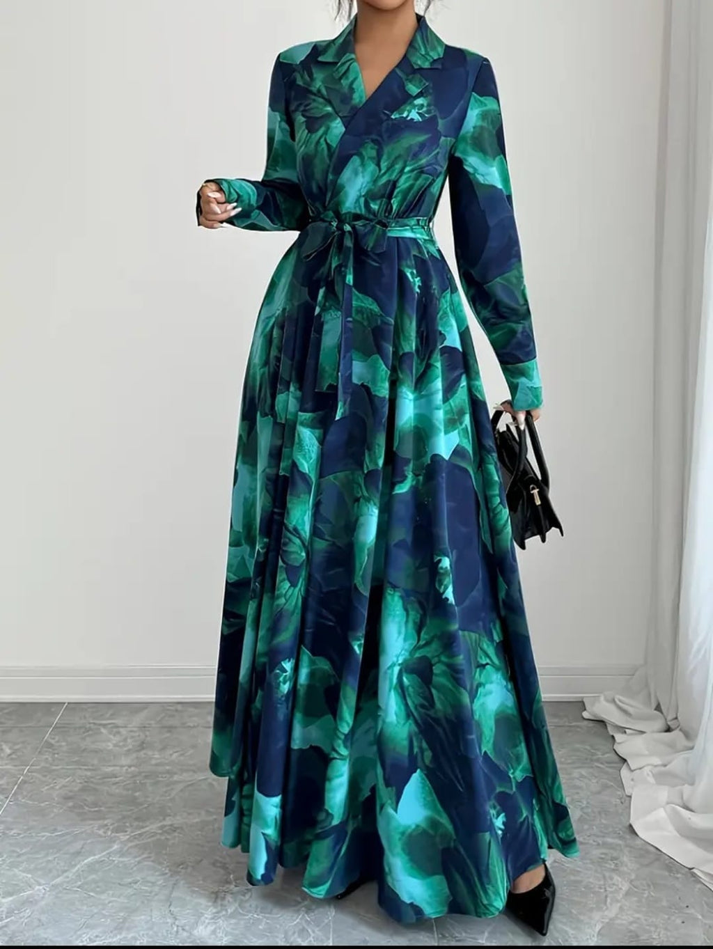 vestido flores verdes