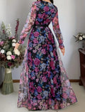 vestido flores moradas