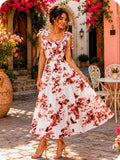 Vestido floreado café