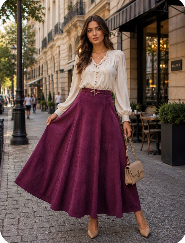 PROMOCION! : Falda Gamuza Color Morado