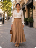 PROMOCION! : Falda Gamuza Color camel