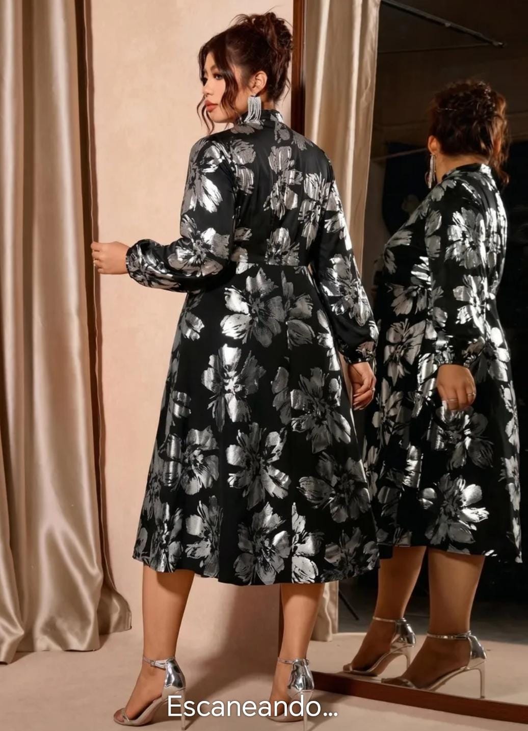 Vestido negro plateado