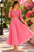 Falda Rosa Plizada