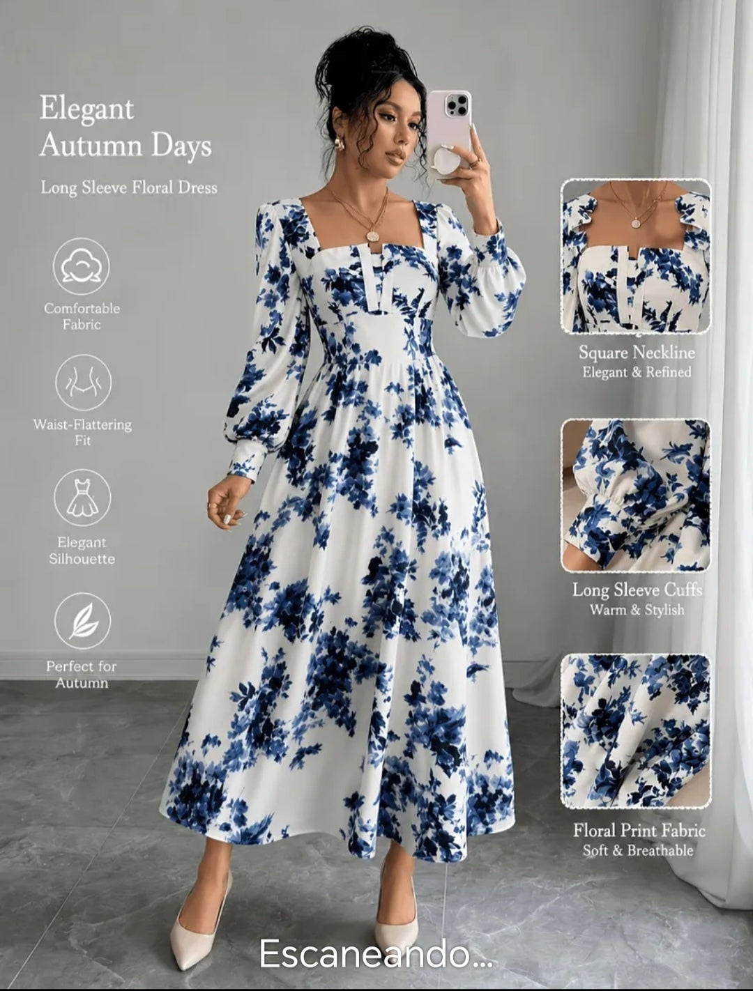 Vestido Floreado azul
