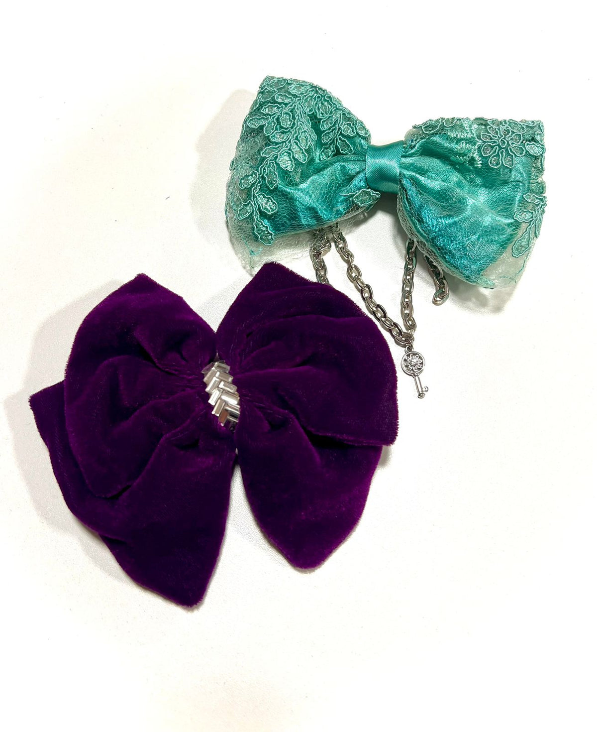 Lazo Coquette Morado-Turquesa